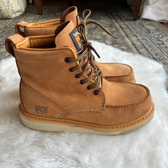 Timberland PRO Barstow Wedge 6 Soft Toe Work Boots Men 8 A5VRB Tan Leather EH SR main image 13